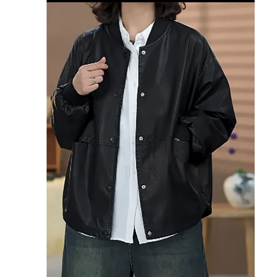 【DG】2024春秋长袖棒球领皮衣外套