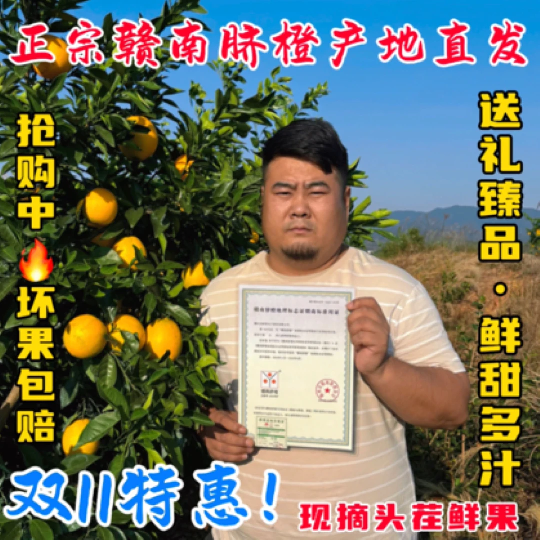 【坏果包赔】正宗赣南脐橙产地直发香甜多汁橙香味浓