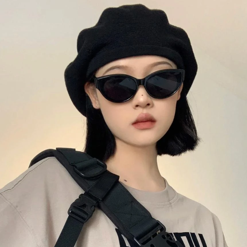 猫眼墨镜复古男女2023网红凹造型拍照时尚防紫外线简约偏光太阳镜