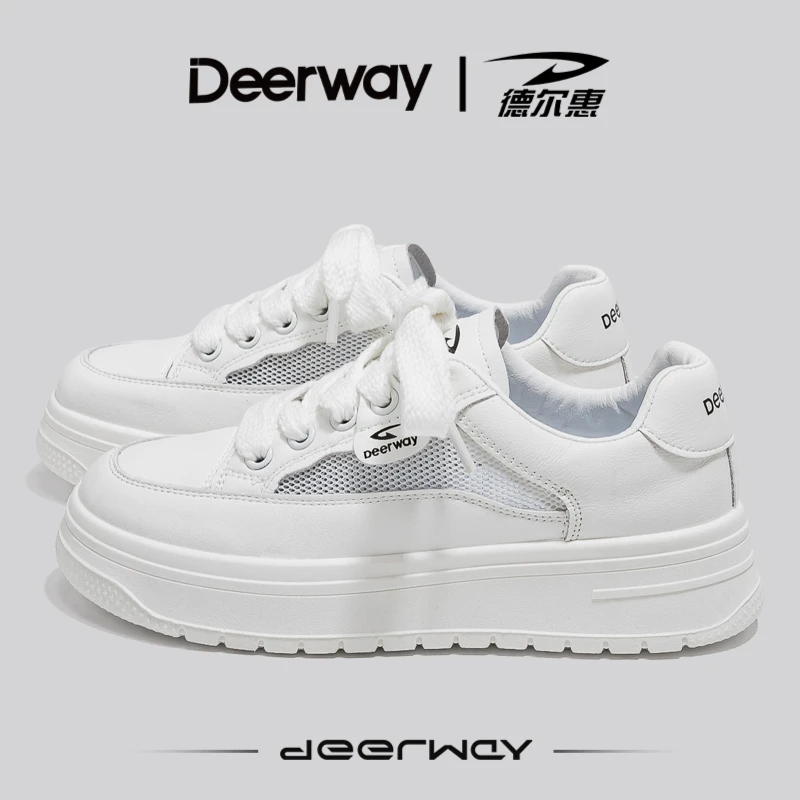 德尔惠正品女鞋春季爆款时尚板鞋2025新款百搭配裙子休闲鞋子3842