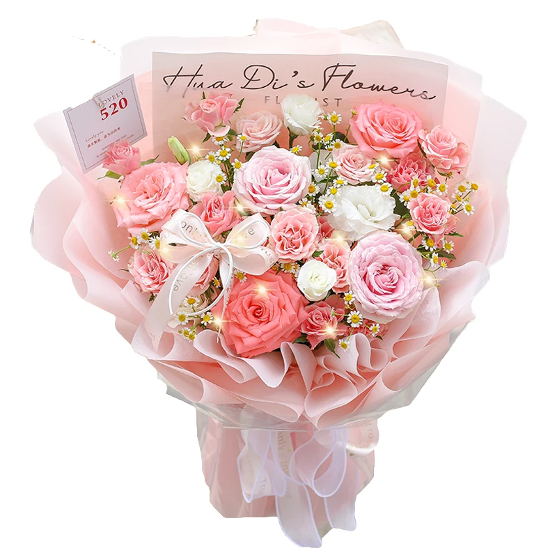同城配送【粉玫瑰】5枝粉玫瑰