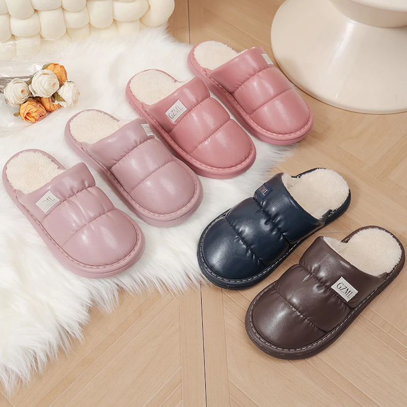 2023新款棉拖鞋女冬季室内居家保暖毛绒厚底防滑耐磨棉拖鞋302