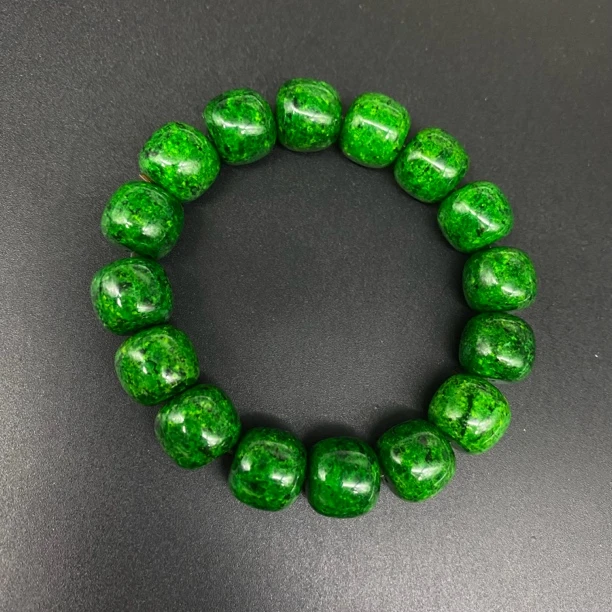 大圣12号 脑花绿 老型 单圈 手串 D293 （14）