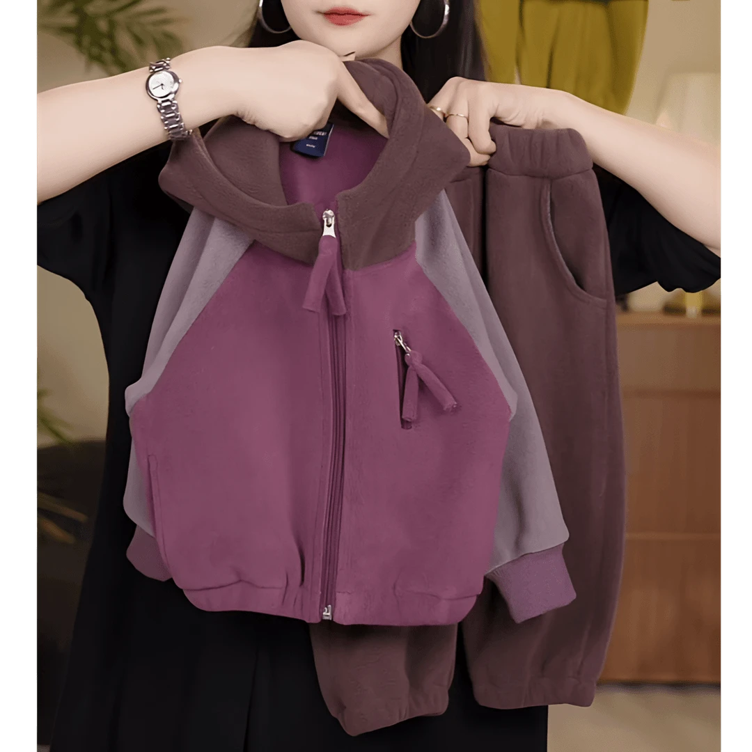 儿童加绒套装秋冬2024新款韩版宝宝保暖时尚宽松休闲加厚两件套潮