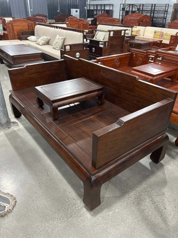 加高加厚素板罗汉床北方老榆木全榆木全榫卯长度2米宽度1米