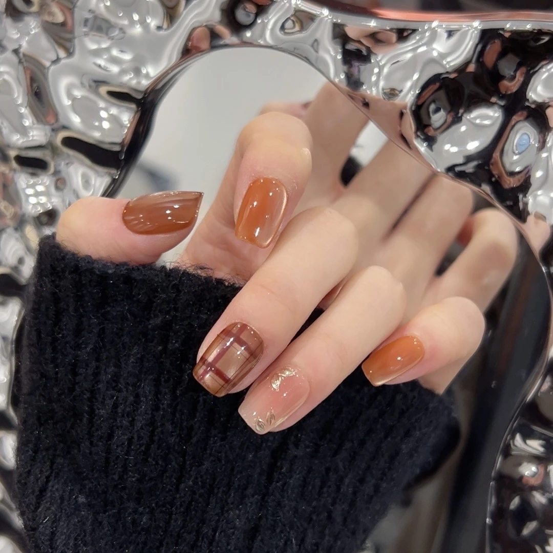 【秋日落霞】追光猫眼 气质 橘棕 显白 10片