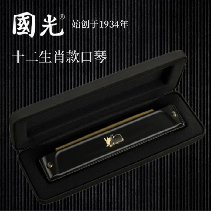 正品国光十二生肖口琴24孔复音C调成人通用吹奏高级口琴成人用