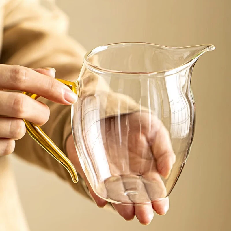 加厚耐热高硼硅玻璃透明公道杯日式分茶器过滤公道杯茶海茶具配件