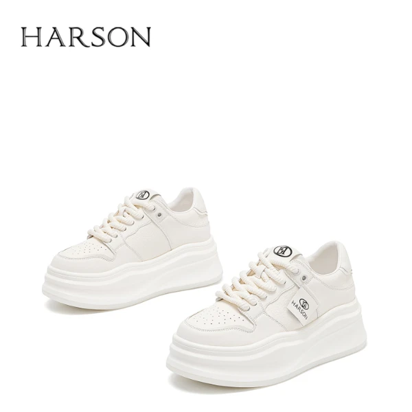 Harson/哈森时尚百搭夏季透气春季潮流厚底秋季ins系带厚底女鞋