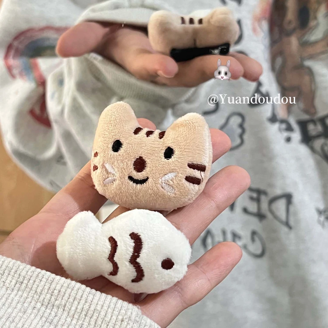 小猫爱小鱼发夹边夹刘海夹情侣款可爱卡通动物发圈闺蜜儿童发饰