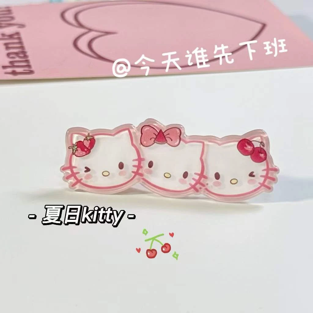 三丽鸥三连kitty粉色发夹可爱少女心刘海夹边夹甜美发