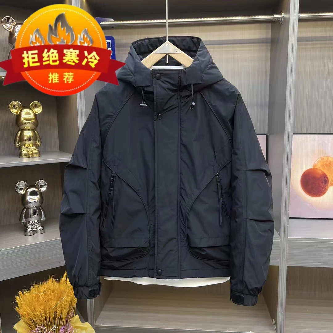 2023秋冬新款男士连帽棉服户外运动休闲防风保暖宽松百搭夹克外套