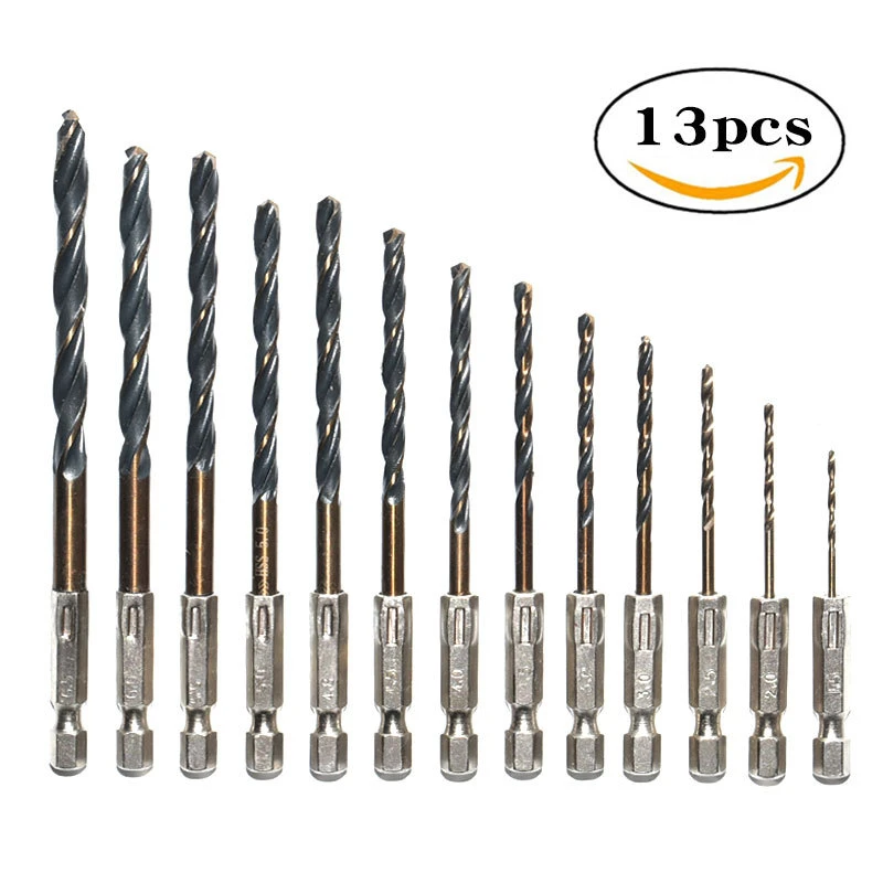 六角柄麻花钻手电钻打孔不锈钢钻头套装工具高速钢麻花钻头