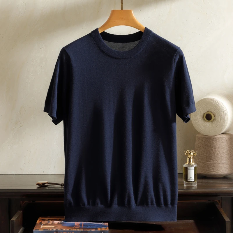 精纺羊绒背心男士男款100%纯山羊绒正品羊绒衫贴身穿百搭羊绒短袖