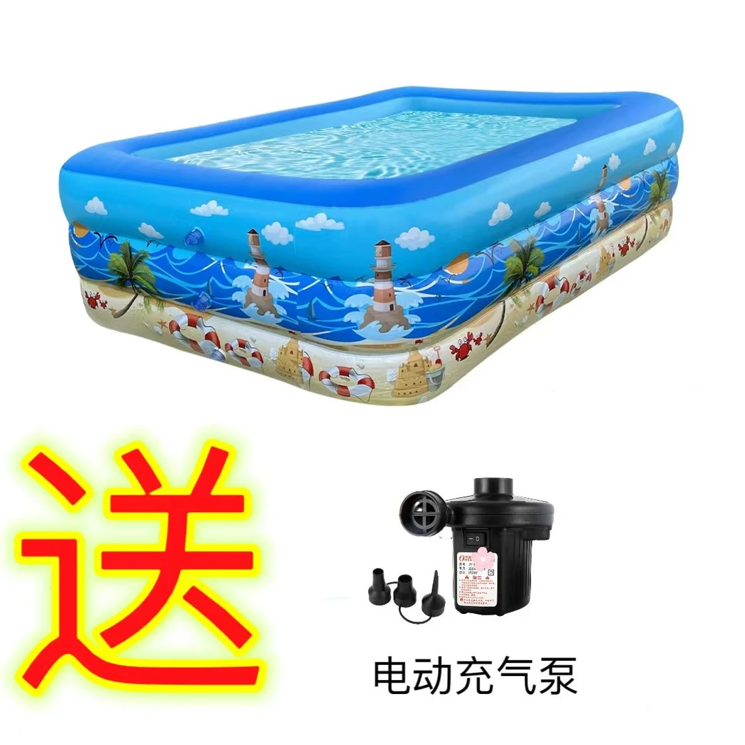 1.8米加厚三环泡泡底婴儿童充气游泳池家用超大成人宝宝洗澡池