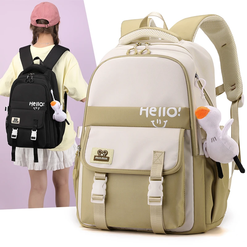 学生书包女小学生四五六年级大容量初高中生轻便防水双肩背包