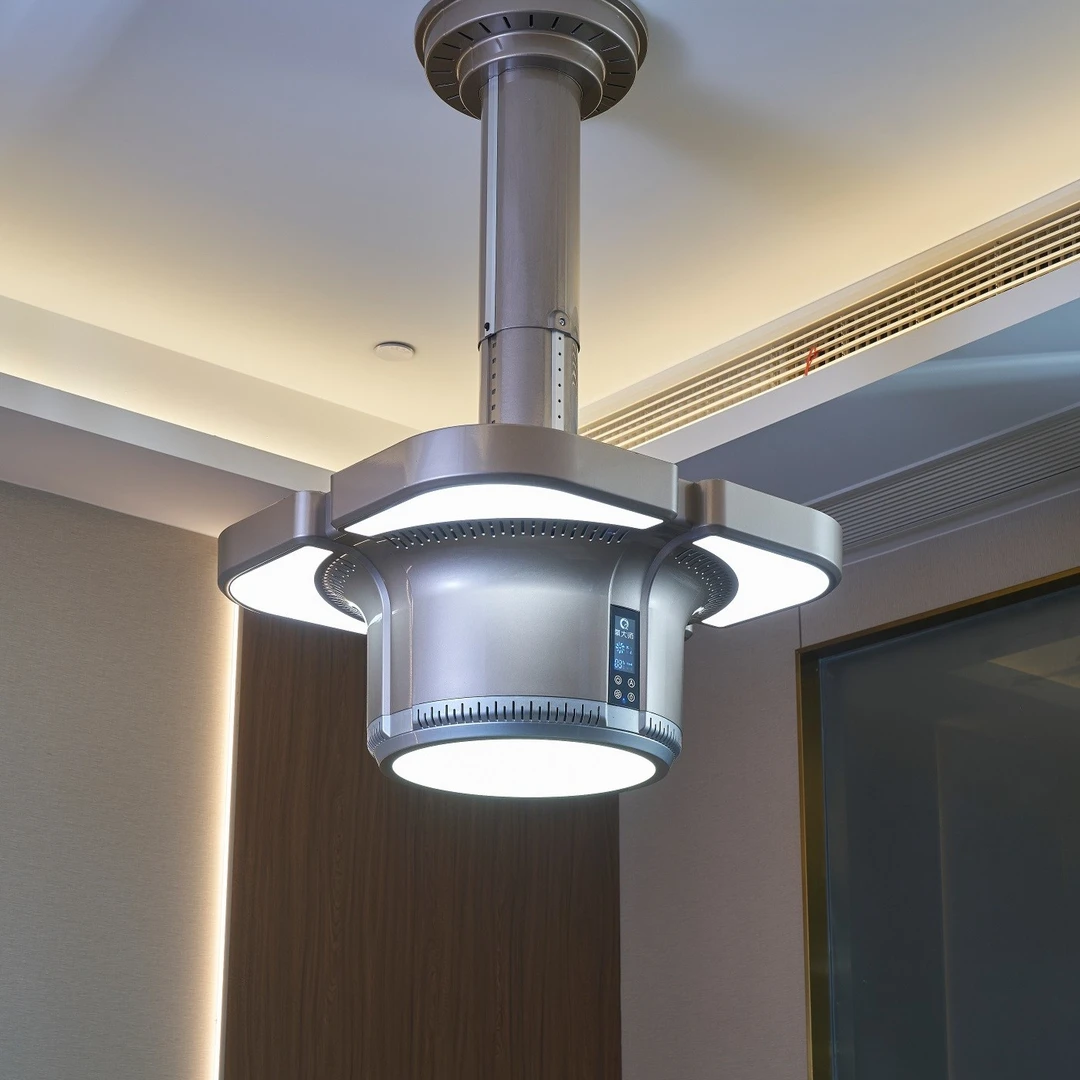 棋牌室排烟灯，棋牌直排净化器，麻将净化灯