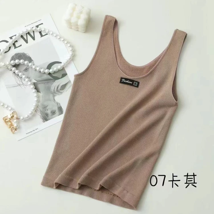 女士毛巾圈小款保暖背心；07