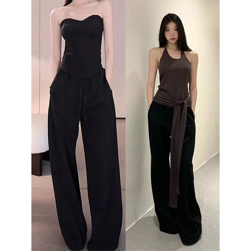 【现货】比例作弊辣妹百搭直筒宽松显瘦垂感休闲裤【2410518】