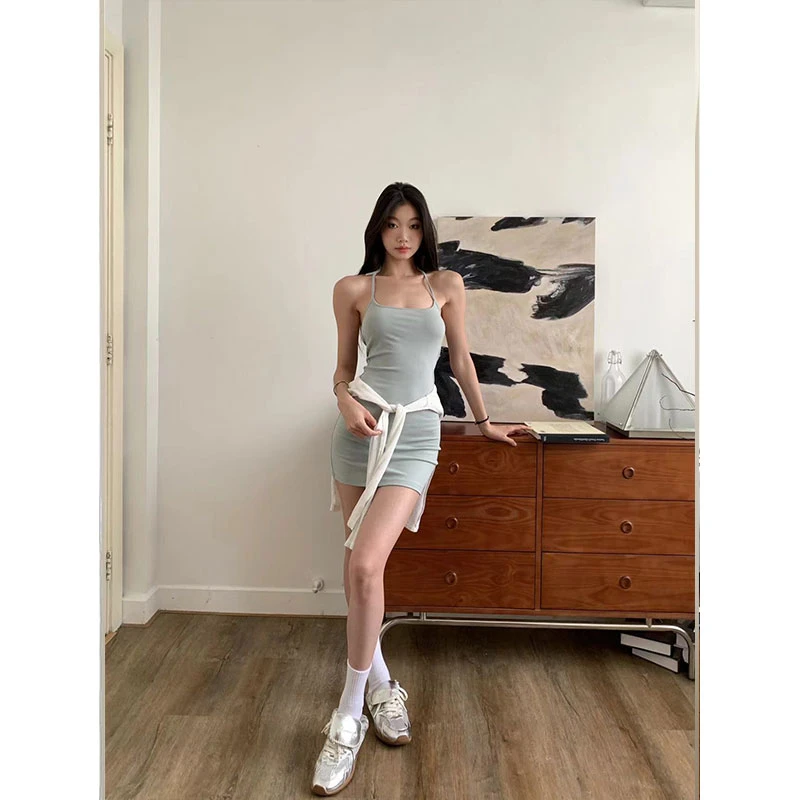 【现货】特调冰薄 辣妹显瘦弹力清凉夏包臀裙短裙连衣裙【2410828】