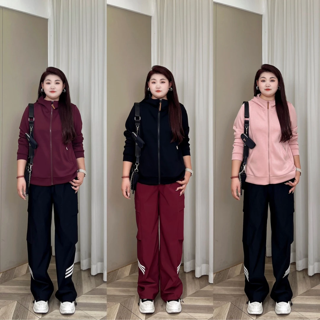 PMM81508【现货仅外套】秋季新款时尚连帽百搭秋冬长袖拉链休闲卫衣