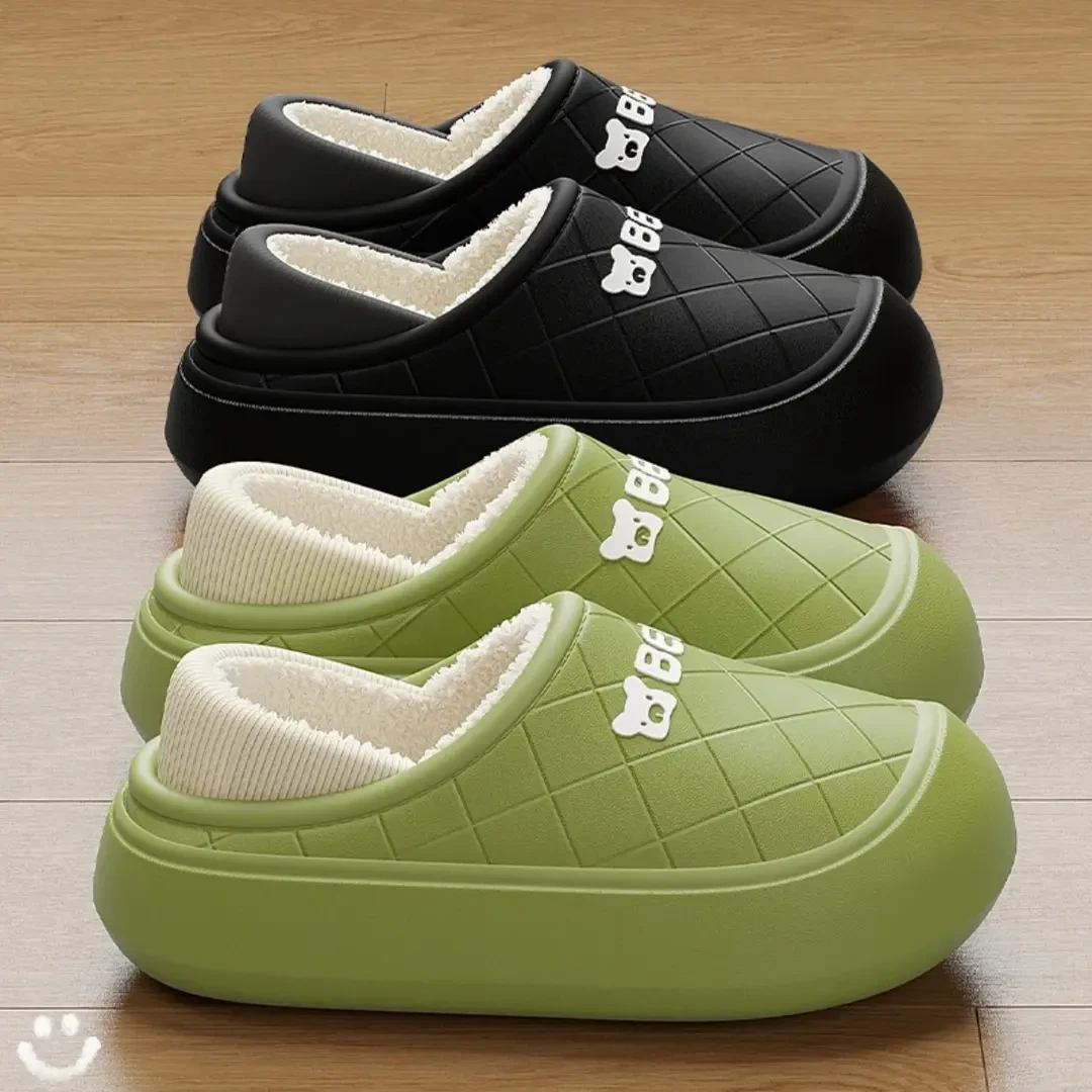 保暖外出外穿女棉鞋冬季毛绒棉拖鞋2024新款室内家居时尚防滑厚底