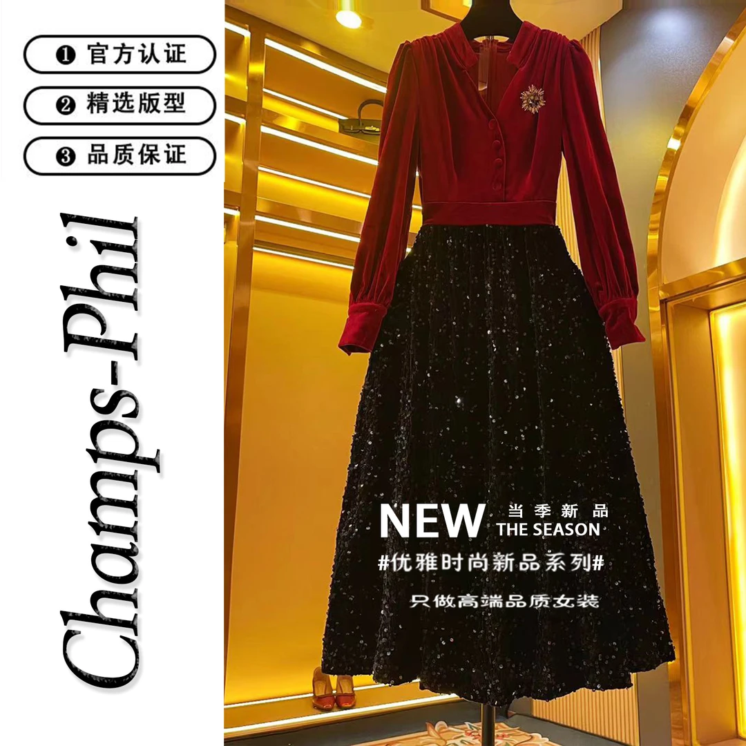 原创设计高级感喜婆婆优雅年轻妈妈修身显瘦轻奢女装婚宴装-82888