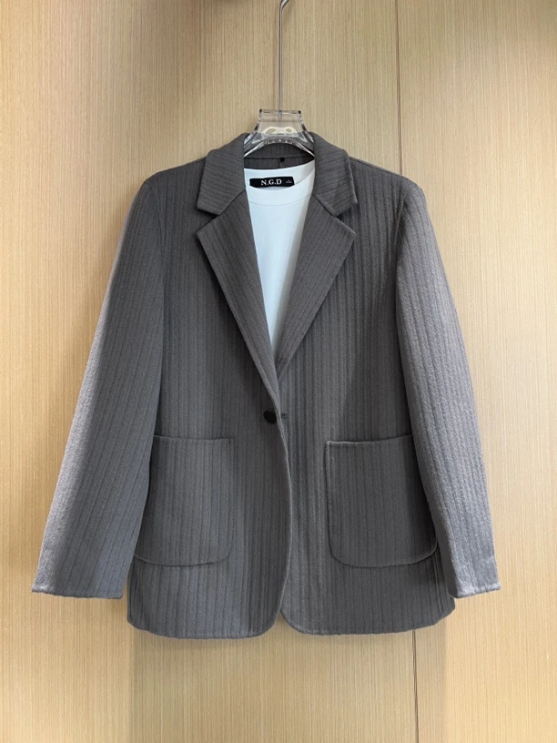 2024秋冬新款男士双面绵羊毛西装外套短款外套大衣