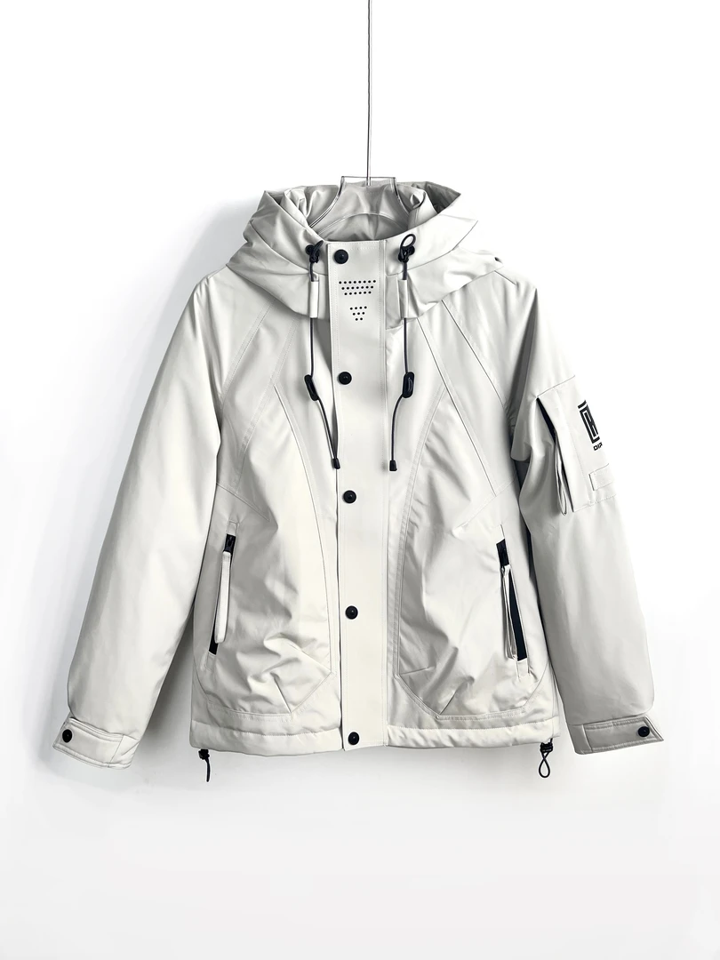 秋冬男士冲锋衣羽绒服90白鸭绒三防面料连帽保暖休闲8810