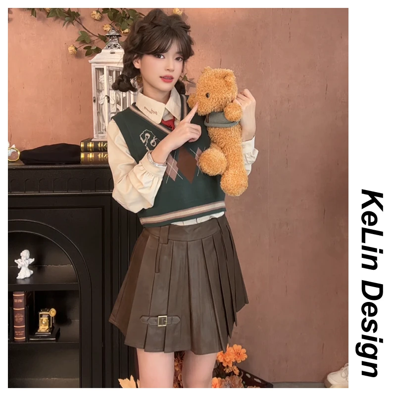 棕色半身短裙子女2025春秋冬新款设计感休闲百搭高腰a字短裙