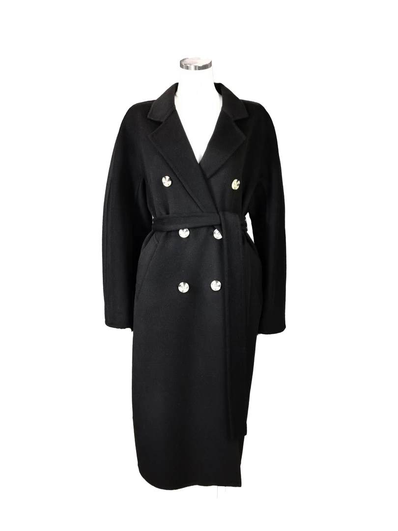 【101801单门襟平纹-10】M家801时尚百搭女士长款秋冬大衣工厂直销