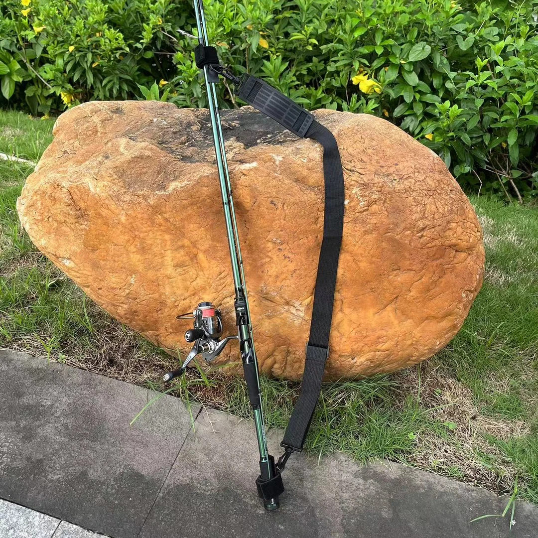 路亚竿便携肩带背杆带路亚竿绑带鱼竿多功能台钓海钓杆矶钓竿背带