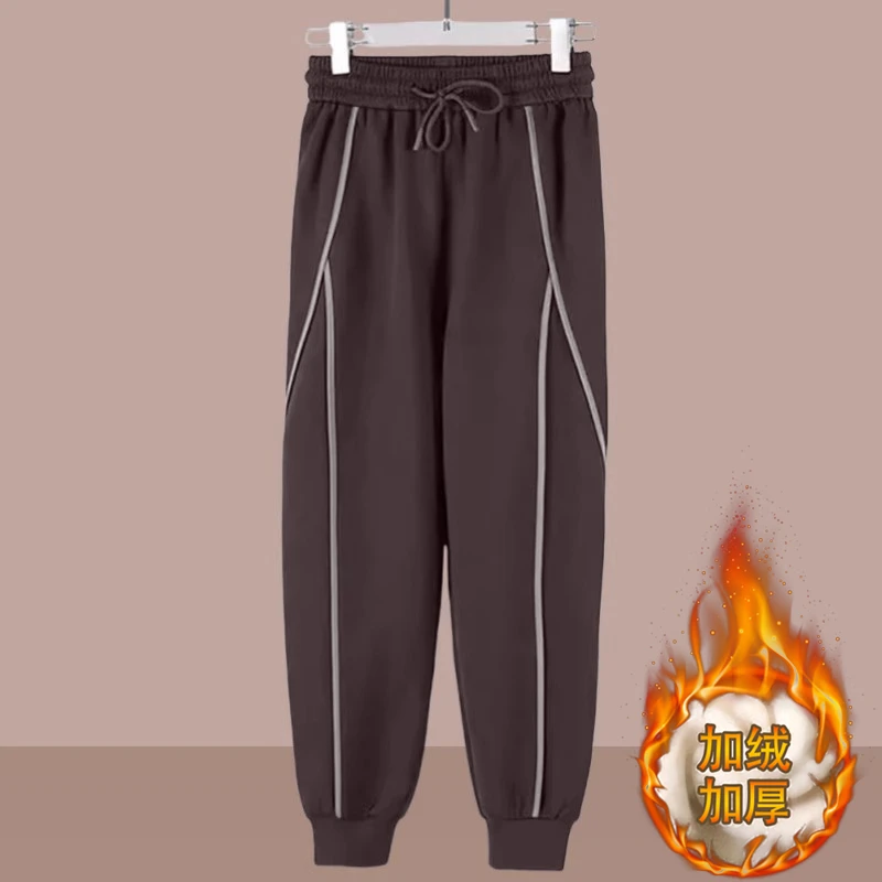 黑裤子上班通勤爆款2025新款小个子九分裤女加绒加厚高档裤子女裤