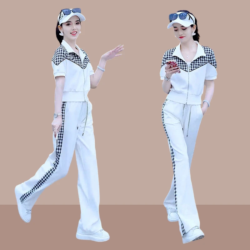 夏日休闲运动套装女夏2025爆款大码女装胖mm夏季上档次宽松运动服