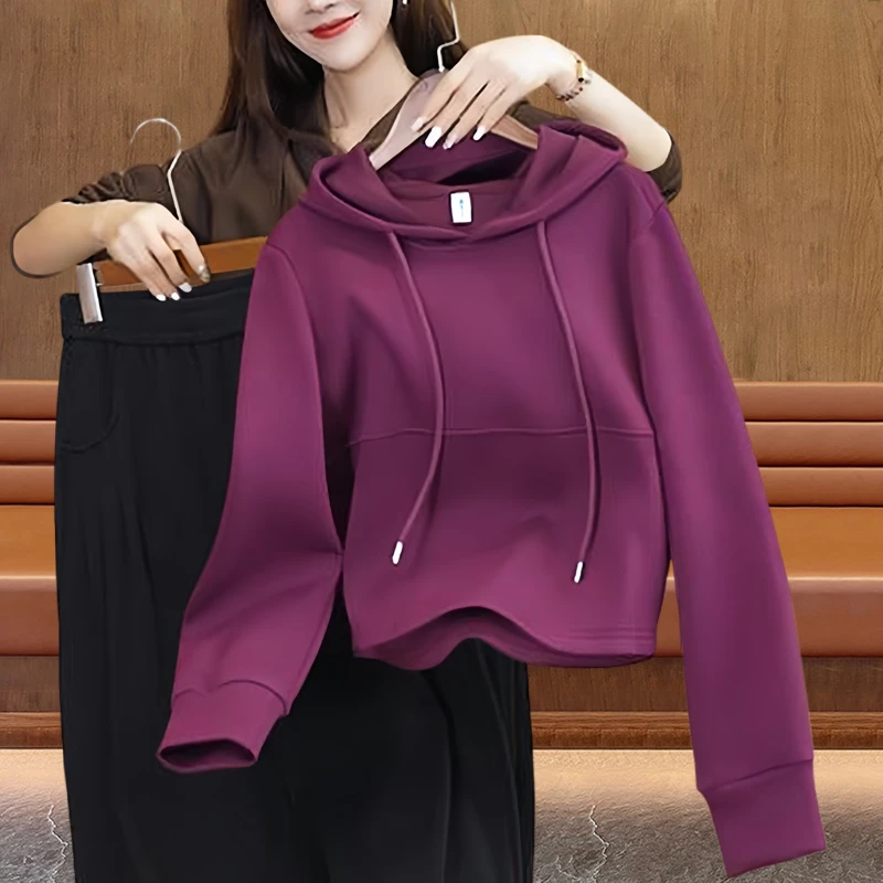 入秋带帽卫衣女秋款外穿洋气时尚衣服爆款2025新款小个子连帽上衣