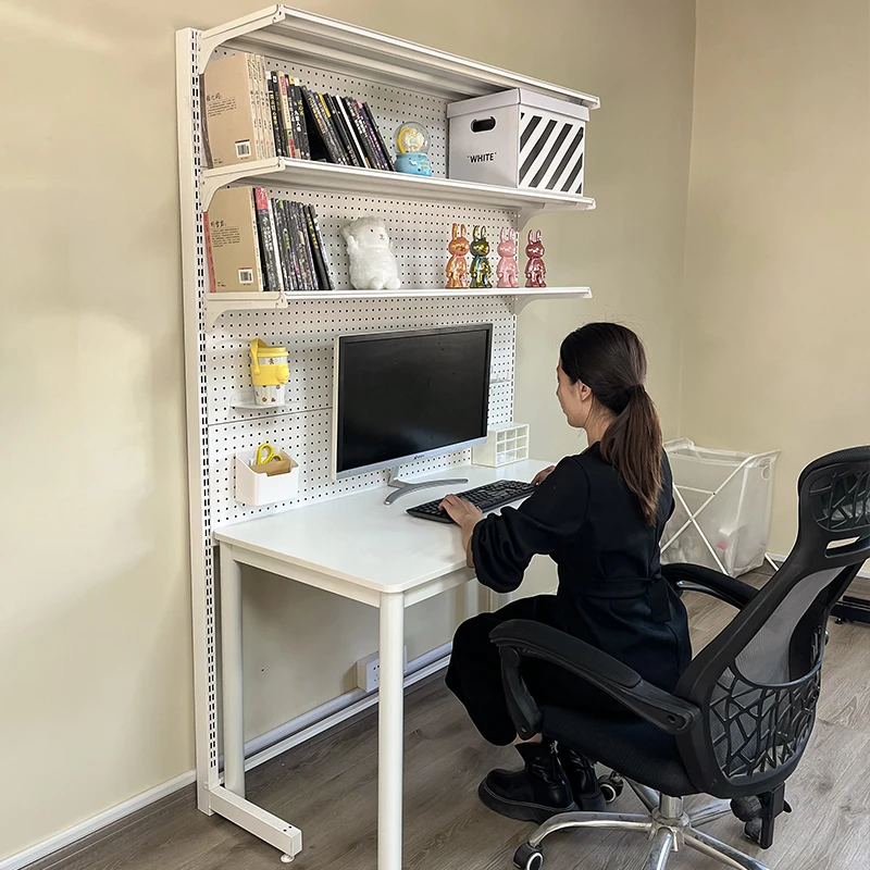 洞洞板家用置物架五金书桌架组合网红少女货架靠墙落地架架