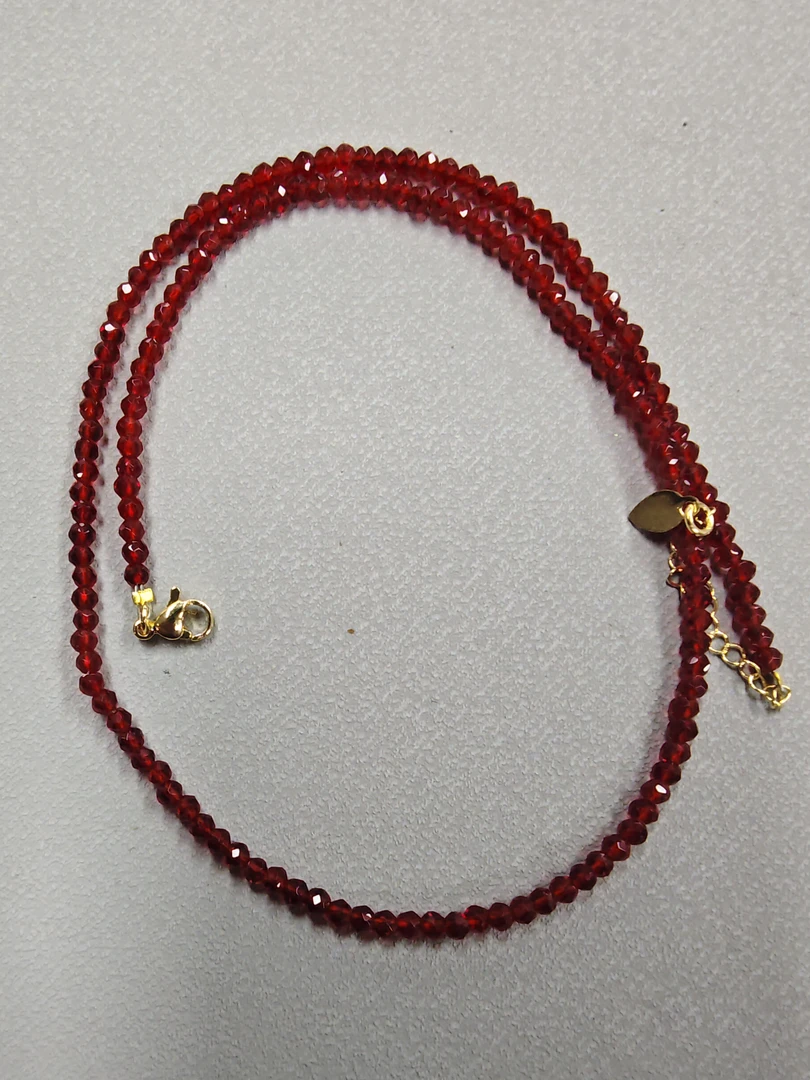 180号精品3.3mm红宝色切面锁骨链