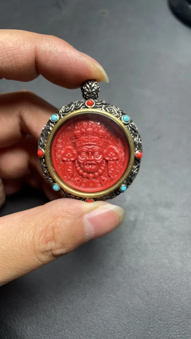 非金属珐琅吊坠 LZ167精品红色琉璃吊坠