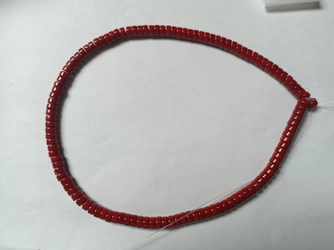 149号6mm牛色药片珠半成品项链