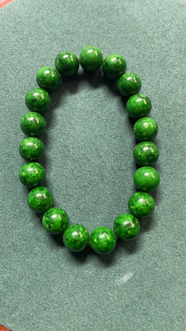 非金属珐琅手链 LZ91精品10mm绿色琉璃圆珠手串