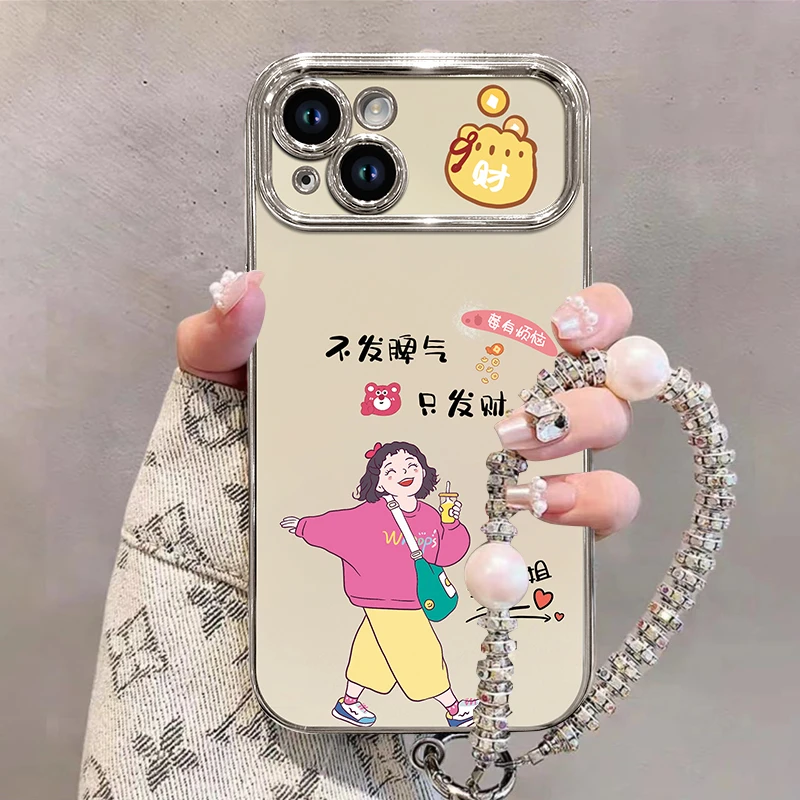 适用苹果13手机壳卡通高级感姓氏定制可爱创意挂绳防摔全包女