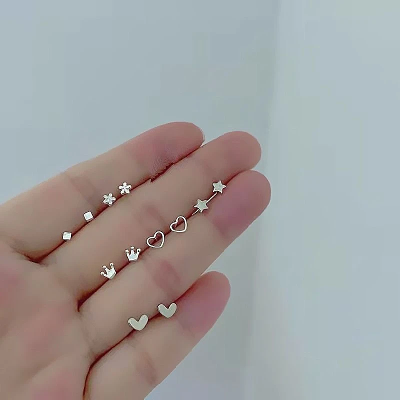 耳钉女养耳洞银针简约时尚小耳钉套装耳骨钉睡觉不用摘便宜