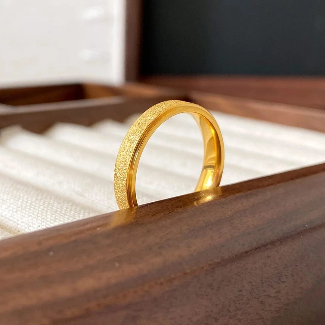 【双十一专享】新中式满天星指环磨砂素圈男女情侣款对戒Y-1