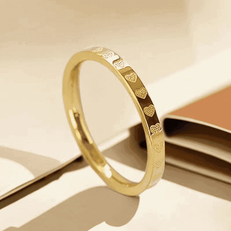 【双十一福利】情侣款爱心戒指连心精美百搭复古戒指5-1-2