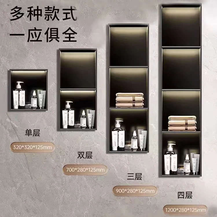 304不锈钢壁龛嵌入式金属电视柜防水防锈卫生间浴室置物收纳壁龛