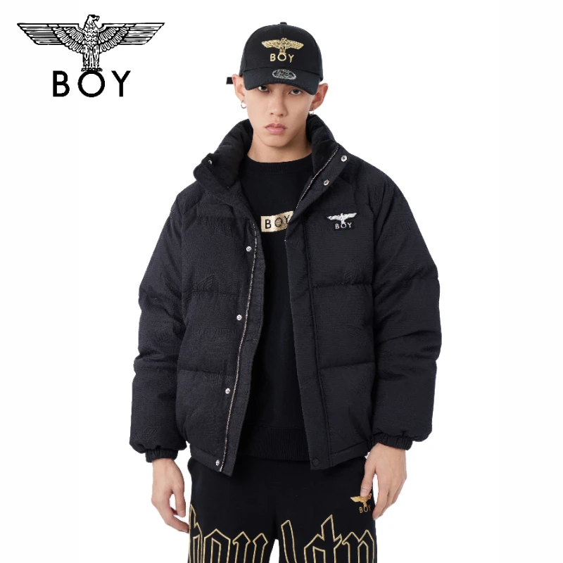 BOYLONDON23秋季男女外套黑色短款潮流时尚休闲保暖羽绒服 N28011