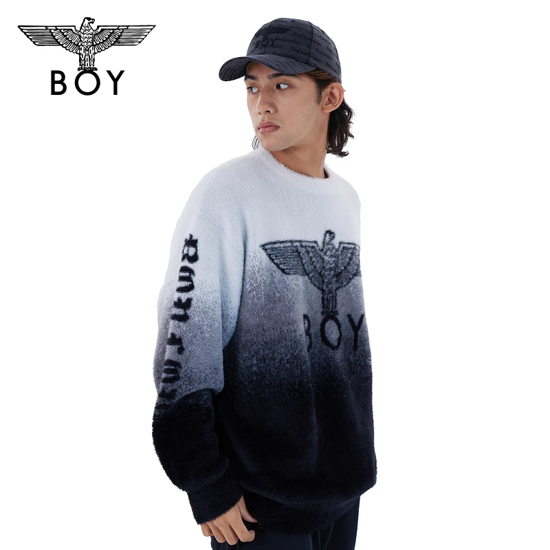【冬日暖阳】BOY套头针织衫秋冬新品渐变潮流休闲上衣 N60002