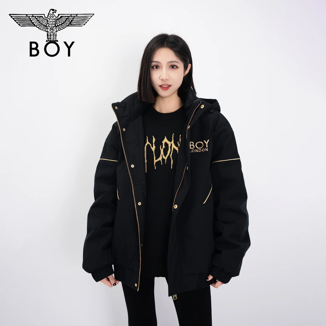 【黄金法则】BOY秋季情侣外套老鹰logo时尚保暖棉服 N29006