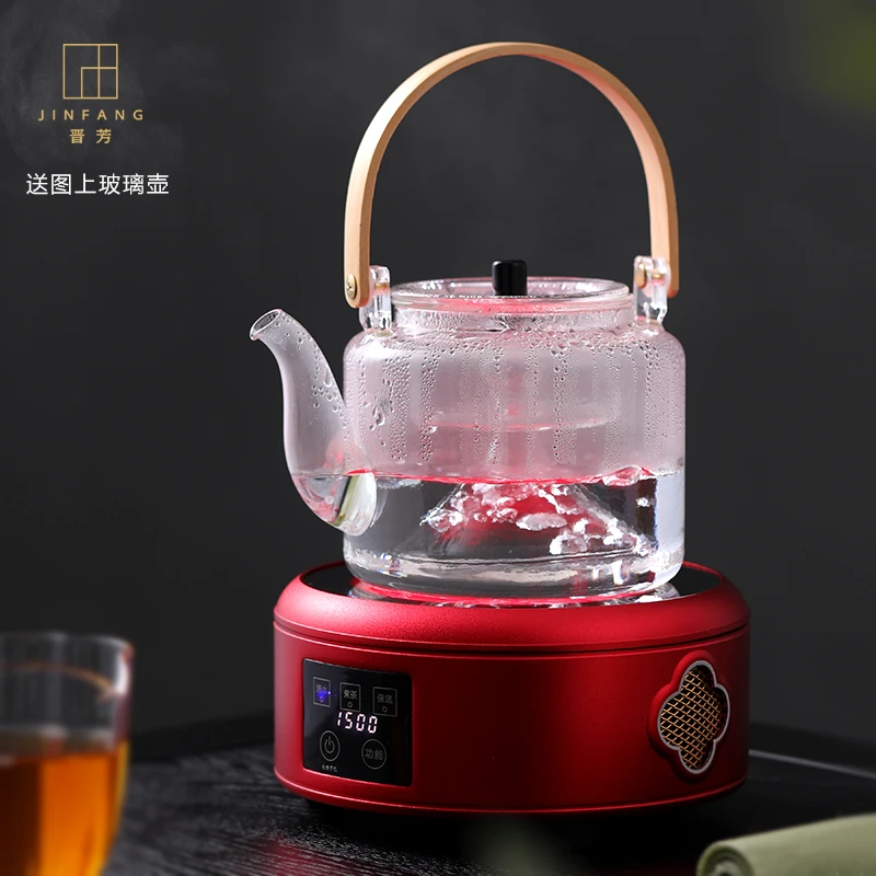晋芳海棠电陶炉茶炉家用1500W静音烧水煮茶炉 小型铁壶银壶煮茶器