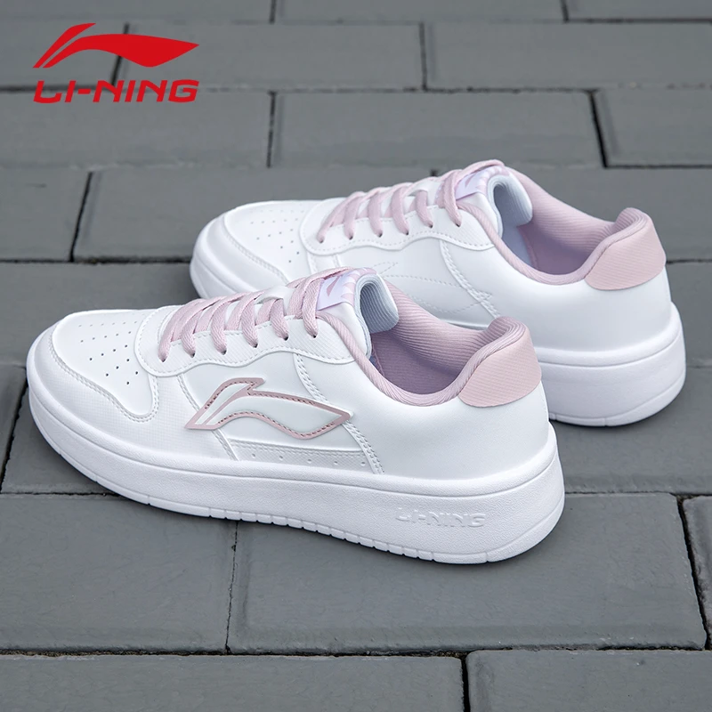 李宁板鞋女鞋夏季新款休闲鞋运动鞋白色低帮小白鞋百搭时尚潮鞋子